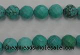 CWB412 15.5 inches 8mm faceted round howlite turquoise beads