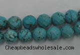 CWB422 15.5 inches 8mm faceted round howlite turquoise beads