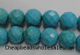 CWB434 15.5 inches 12mm faceted round howlite turquoise beads