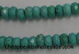 CWB442 15.5 inches 5*8mm faceted rondelle howlite turquoise beads