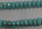 CWB443 15.5 inches 5*8mm faceted rondelle howlite turquoise beads