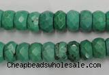 CWB445 15.5 inches 6*10mm faceted rondelle howlite turquoise beads