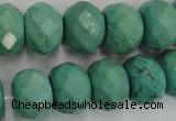 CWB456 15.5 inches 12*16mm faceted rondelle howlite turquoise beads