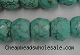 CWB458 15.5 inches 13*15mm faceted rondelle howlite turquoise beads