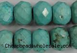 CWB459 15.5 inches 12*18mm faceted rondelle howlite turquoise beads