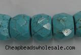 CWB461 15.5 inches 14*20mm faceted rondelle howlite turquoise beads