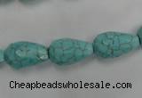 CWB471 15.5 inches 10*16mm faceted teardrop howlite turquoise beads