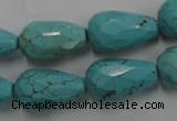 CWB473 15.5 inches 12*20mm faceted teardrop howlite turquoise beads