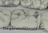 CWB61 15.5 inches 25*35mm rectangle natural white howlite beads