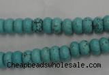 CWB683 15.5 inches 4*7mm rondelle howlite turquoise beads wholesale