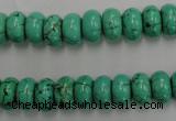 CWB685 15.5 inches 6*10mm rondelle howlite turquoise beads wholesale