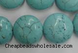 CWB710 15.5 inches 20mm flat round howlite turquoise beads