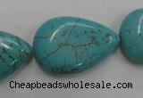 CWB728 15.5 inches 20*30mm flat teardrop howlite turquoise beads