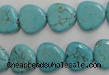 CWB748 15.5 inches 14*14mm triangle howlite turquoise beads wholesale