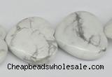 CWB76 15.5 inches 30*30mm heart natural white howlite beads