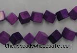 CWB762 15.5 inches 6*6mm cube howlite turquoise beads wholesale