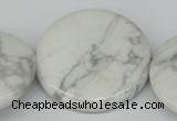 CWB78 15.5 inches 40mm flat round natural white howlite beads