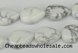 CWB80 15.5 inches 13*18mm flat teardrop natural white howlite beads