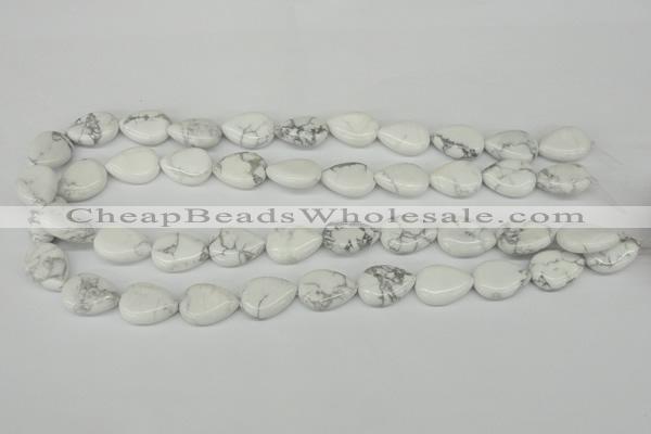 CWB80 15.5 inches 13*18mm flat teardrop natural white howlite beads