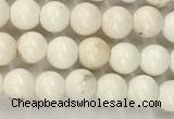 CWB800 15.5 inches 4mm round white howlite turquoise beads