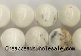 CWB802 15.5 inches 8mm round white howlite turquoise beads