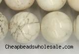 CWB805 15.5 inches 14mm round white howlite turquoise beads