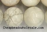 CWB806 15.5 inches 16mm round white howlite turquoise beads