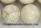 CWB807 15.5 inches 18mm round white howlite turquoise beads