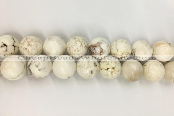 CWB808 15.5 inches 20mm round white howlite turquoise beads