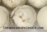 CWB809 15.5 inches 22mm round white howlite turquoise beads