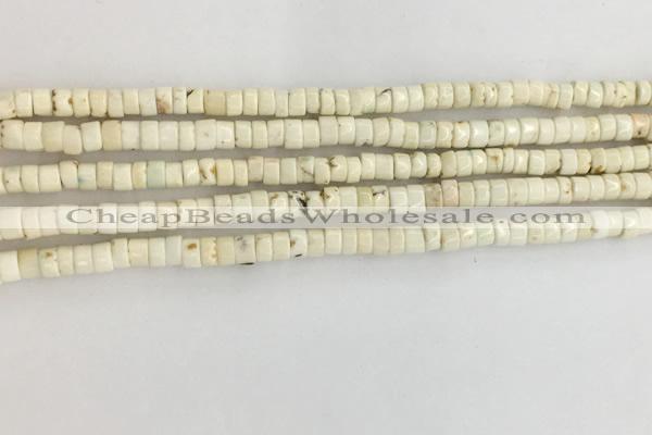 CWB820 15.5 inches 2*4mm tyre howlite turquoise beads wholesale