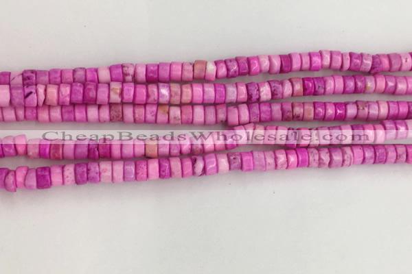 CWB821 15.5 inches 2*4mm tyre howlite turquoise beads wholesale