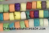 CWB829 15.5 inches 2*4mm tyre howlite turquoise beads wholesale