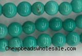 CWB863 15.5 inches 4mm round howlite turquoise beads wholesale