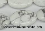 CWB87 15.5 inches 20*30mm oval natural white howlite beads