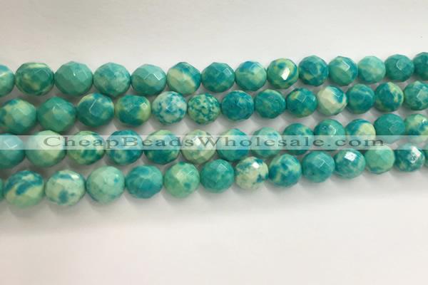 CWB881 15.5 inches 6mm faceted round howlite turquoise beads