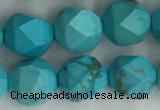 CWB890 15.5 inches 8mm faceted nuggets howlite turquoise beads