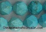 CWB891 15.5 inches 10mm faceted nuggets howlite turquoise beads