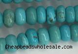 CWB895 15.5 inches 4*6mm rondelle howlite turquoise beads