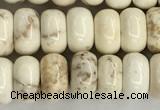 CWB896 15.5 inches 5*8mm rondelle white howlite turquoise beads