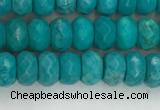 CWB902 15.5 inches 4*6mm faceted rondelle howlite turquoise beads