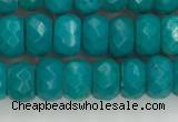 CWB903 15.5 inches 5*8mm faceted rondelle howlite turquoise beads