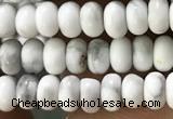 CWB916 15.5 inches 2*4mm rondelle white howlite turquoise beads