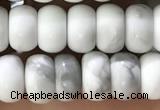 CWB918 15.5 inches 5*8mm rondelle white howlite turquoise beads