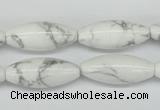 CWB92 15.5 inches 10*25mm rice natural white howlite beads