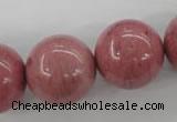 CWF19 15.5 inches 20mm round pink wooden fossil jasper beads wholesale