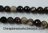 CWJ211 15.5 inches 6mm faceted round wood jasper gemstone beads