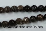 CWJ212 15.5 inches 8mm faceted round wood jasper gemstone beads