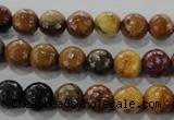 CWJ302 15.5 inches 8mm faceted round wood jasper gemstone beads