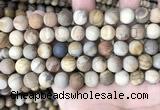 CWJ442 15.5 inches 8mm round matte wood jasper beads wholesale